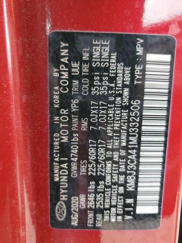 Photo 14 from auction – 2021 HYUNDAI TUCSON LIM with VIN KM8J3CA41MU332506