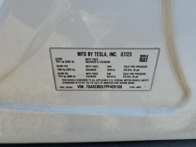 Photo 14 from auction – 2023 TESLA MODEL X with VIN 7SAXCBE67PF409108