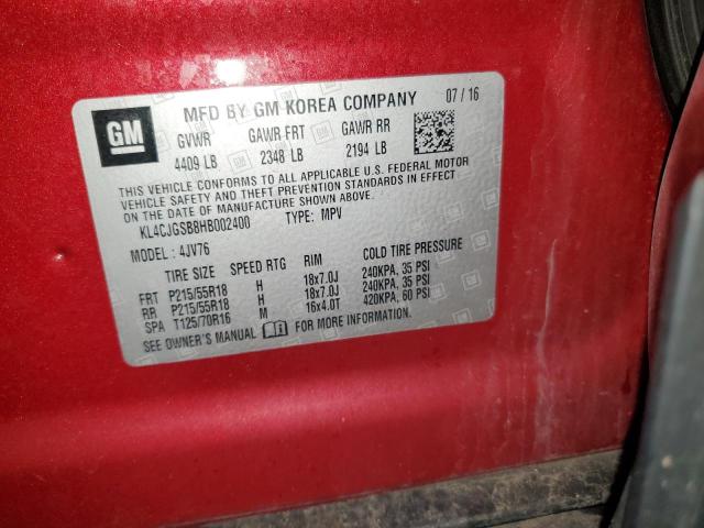 Photo 14 from auction – 2017 BUICK ENCORE ESS with VIN KL4CJGSB8HB002400