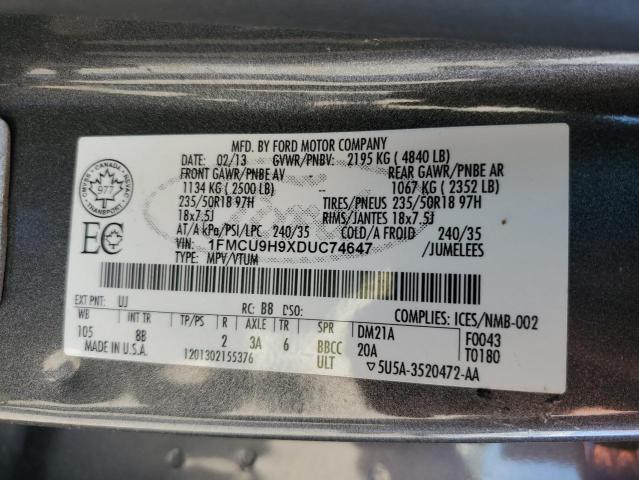 Photo 14 from auction – 2013 FORD ESCAPE SEL with VIN 1FMCU9H9XDUC74647