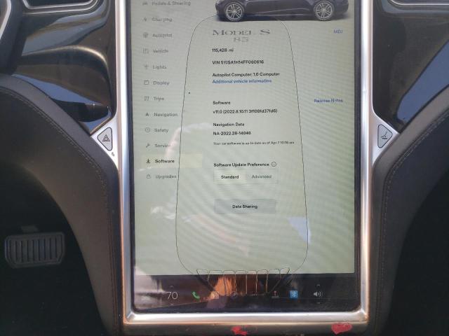 Photo 9 from auction – 2015 TESLA MODEL S 85 with VIN 5YJSA1H14FF080616