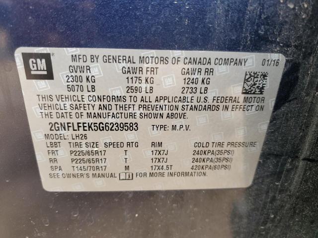 Photo 14 from auction – 2016 CHEVROLET EQUINOX LT with VIN 2GNFLFEK5G6239583