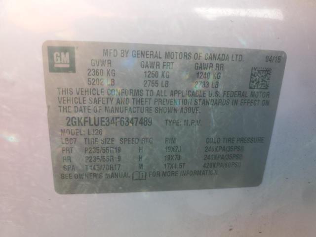 Photo 14 from auction – 2015 GMC TERRAIN DE with VIN 2GKFLUE34F6347489
