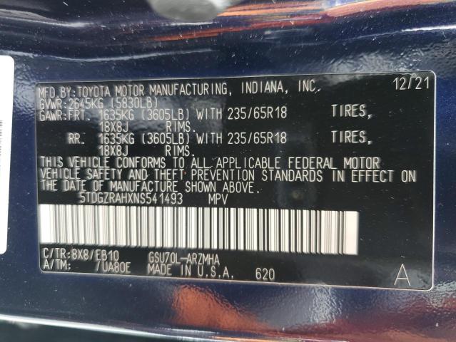 Photo 14 from auction – 2022 TOYOTA HIGHLANDER with VIN 5TDGZRAHXNS541493