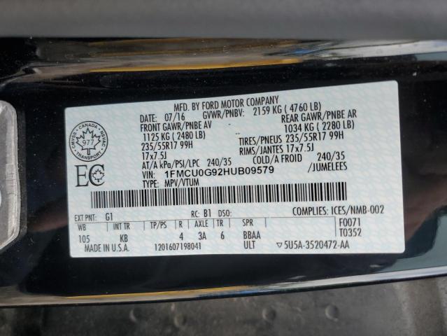 Photo 14 from auction – 2017 FORD ESCAPE SE with VIN 1FMCU0G92HUB09579