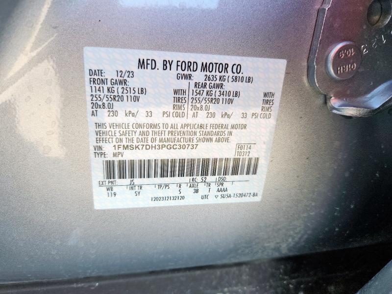 Photo 14 from auction – 2023 FORD EXPLORER X with VIN 1FMSK7DH3PGC30737
