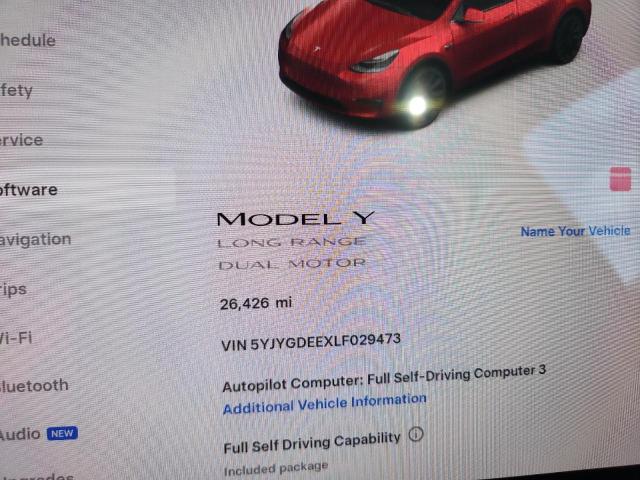 Photo 9 from auction – 2020 TESLA MODEL Y with VIN 5YJYGDEEXLF029473