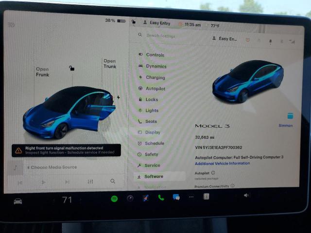 Photo 9 from auction – 2023 TESLA MODEL 3 with VIN 5YJ3E1EA2PF700362