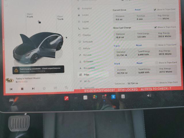 Photo 9 from auction – 2023 TESLA MODEL 3 with VIN 5YJ3E1EA0PF495091
