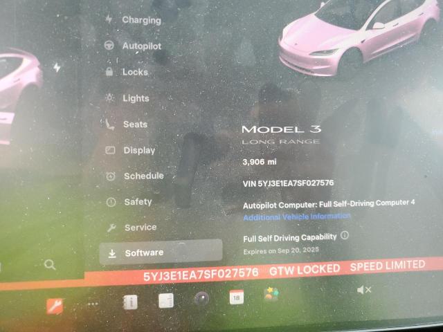 Photo 9 from auction – 2025 TESLA MODEL 3 with VIN 5YJ3E1EA7SF027576