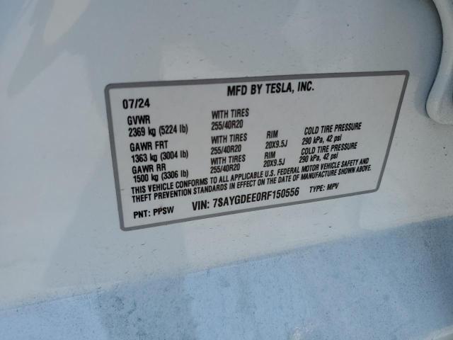 Photo 14 from auction – 2024 TESLA MODEL Y with VIN 7SAYGDEE0RF150556