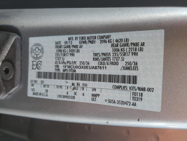Photo 14 from auction – 2014 FORD ESCAPE SE with VIN 1FMCU0GX0EUA87611