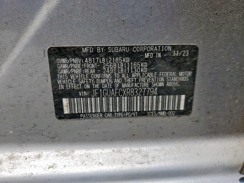 Photo 14 from auction – 2024 SUBARU IMPREZA SP with VIN JF1GUAFCXR8327794