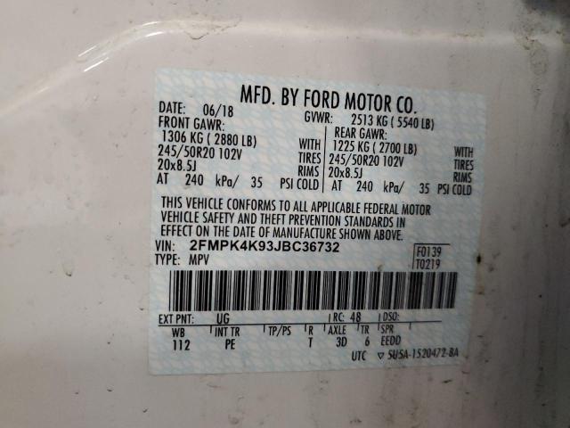 Photo 14 from auction – 2018 FORD EDGE TITAN with VIN 2FMPK4K93JBC36732
