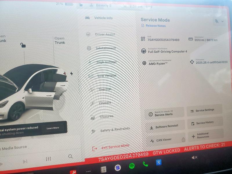 Photo 9 from auction – 2025 TESLA MODEL Y with VIN 7SAYGDED2SA379489