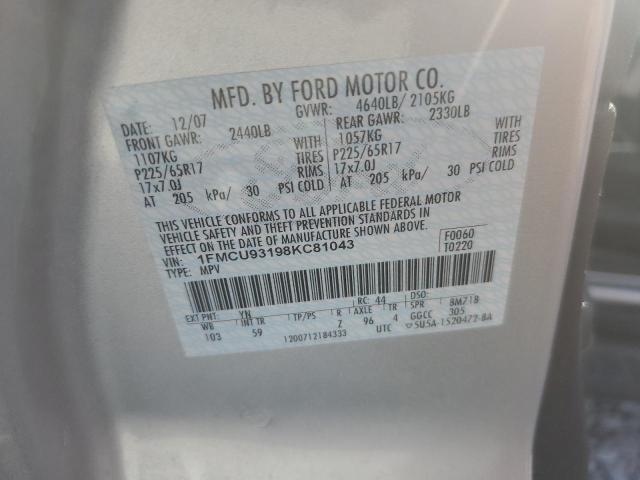 Photo 14 from auction – 2008 FORD ESCAPE XLT with VIN 1FMCU93198KC81043