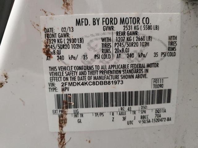 Photo 14 from auction – 2013 FORD EDGE LIMITED with VIN 2FMDK4KC8DBB81973