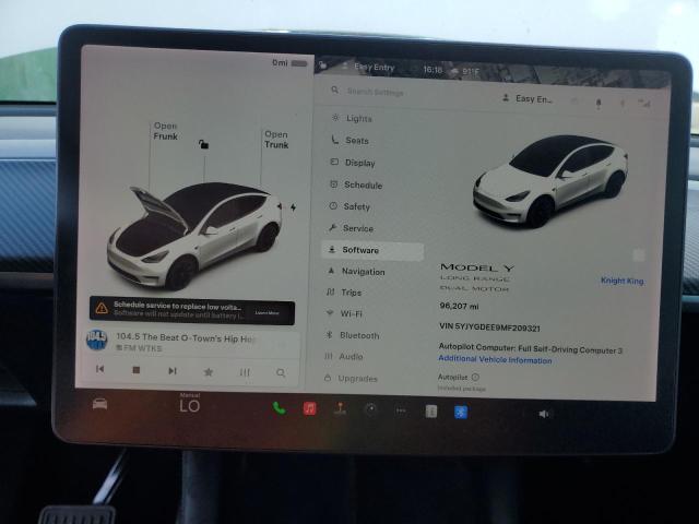 Photo 9 from auction – 2021 TESLA MODEL Y with VIN 5YJYGDEE9MF209321