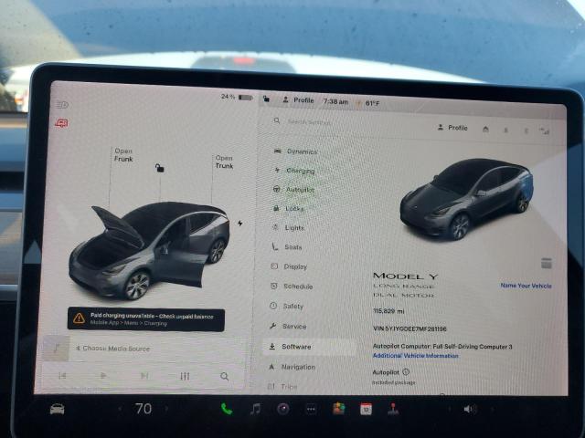Photo 9 from auction – 2021 TESLA MODEL Y with VIN 5YJYGDEE7MF281196