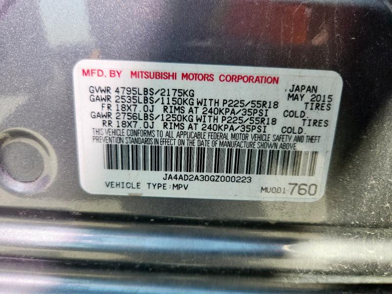 Photo 14 from auction – 2016 MITSUBISHI OUTLANDER with VIN JA4AD2A30GZ000223