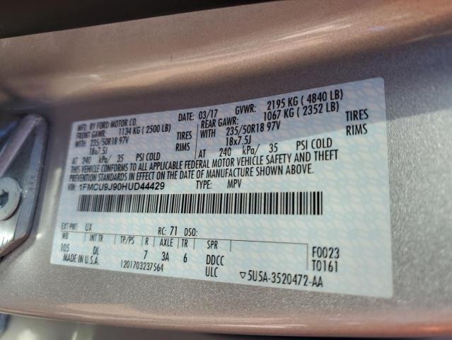 Foto 14 de la subasta – 2017 FORD ESCAPE TIT con VIN 1FMCU9J90HUD44429