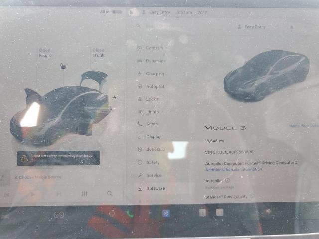 Photo 9 from auction – 2023 TESLA MODEL 3 with VIN 5YJ3E1EA8PF588800