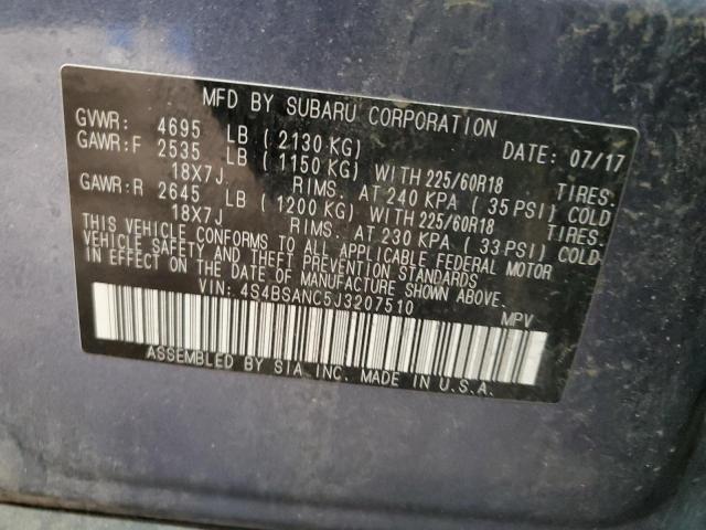 Photo 14 from auction – 2018 SUBARU OUTBACK 2. with VIN 4S4BSANC5J3207510