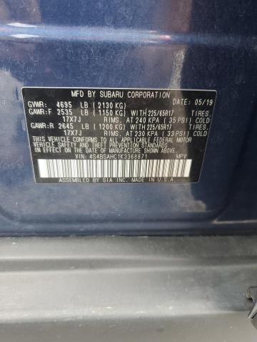 Photo 14 from auction – 2019 SUBARU OUTBACK 2. with VIN 4S4BSAHC1K3368871