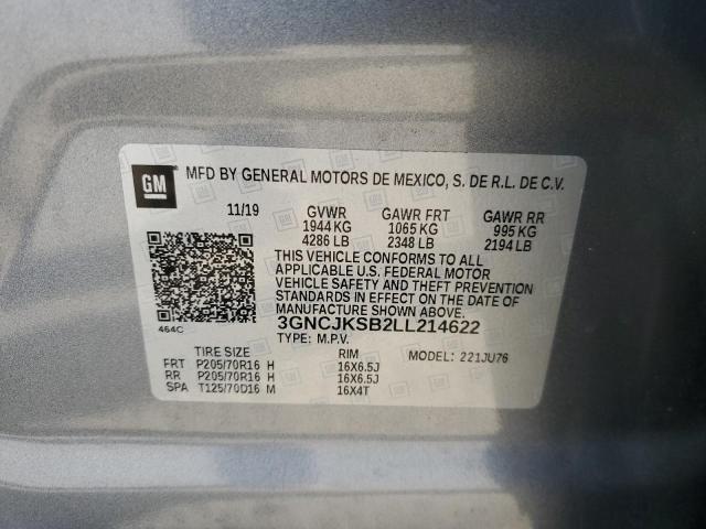 Photo 14 from auction – 2020 CHEVROLET TRAX LS with VIN 3GNCJKSB2LL214622