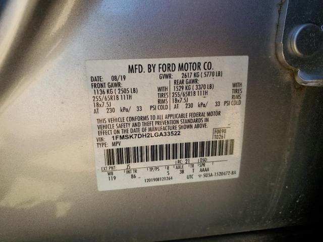 Photo 14 from auction – 2020 FORD EXPLORER X with VIN 1FMSK7DH2LGA33522