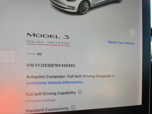 Photo 9 from auction – 2019 TESLA MODEL 3 with VIN 5YJ3E1EB7KF429493