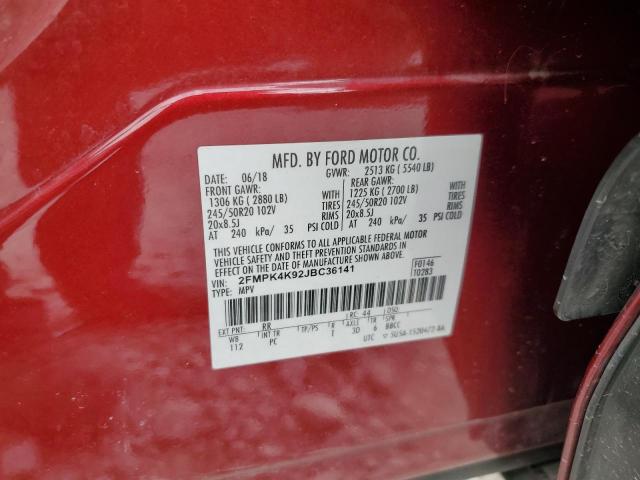 Photo 14 from auction – 2018 FORD EDGE TITAN with VIN 2FMPK4K92JBC36141