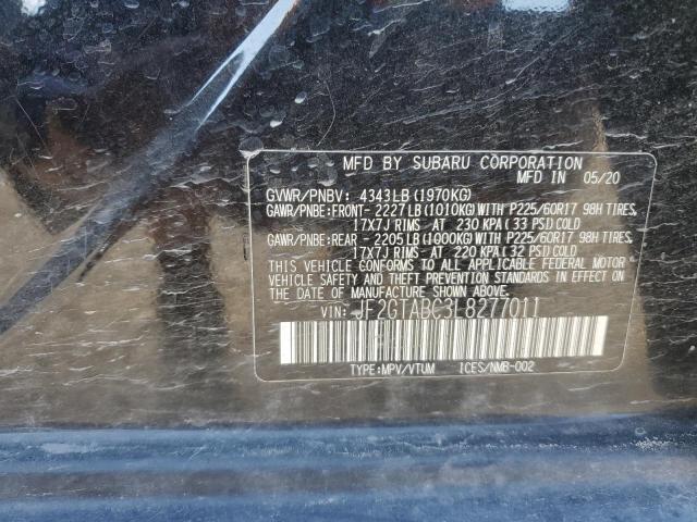 Photo 14 from auction – 2020 SUBARU CROSSTREK with VIN JF2GTABC3L8277011