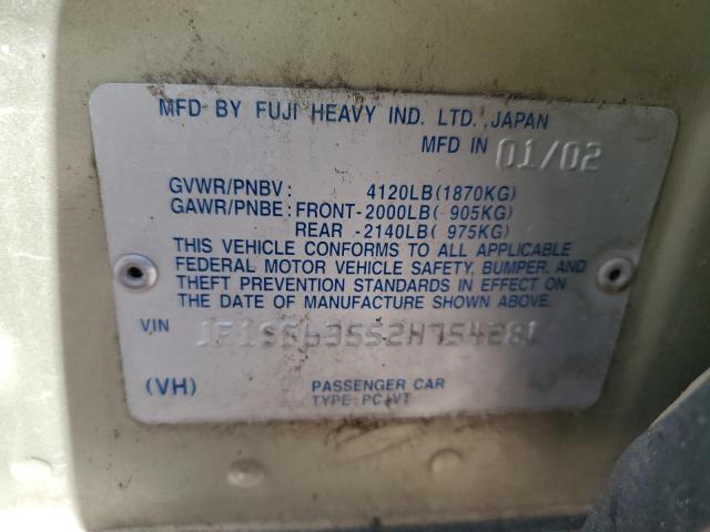 Photo 14 from auction – 2002 SUBARU FORESTER with VIN JF1SF63552H754281