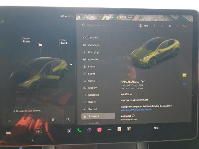 Photo 9 from auction – 2022 TESLA MODEL Y with VIN 7SAYGAEE3NF515885
