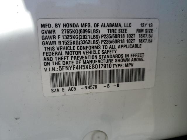 Photo 14 from auction – 2014 HONDA PILOT EXL with VIN 5FNYF4H5XEB017910