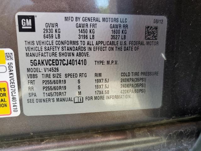 Photo 14 from auction – 2012 BUICK ENCLAVE with VIN 5GAKVCED7CJ401410