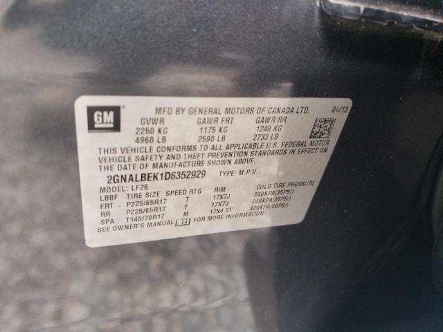Photo 14 from auction – 2013 CHEVROLET EQUINOX LS with VIN 2GNALBEK1D6352929