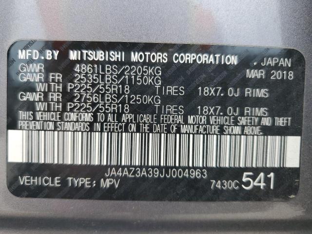 Photo 14 from auction – 2018 MITSUBISHI OUTLANDER with VIN JA4AZ3A39JJ004963