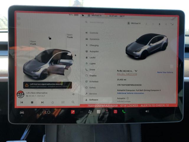 Photo 9 from auction – 2024 TESLA MODEL Y with VIN 7SAYGDEF6RA308209