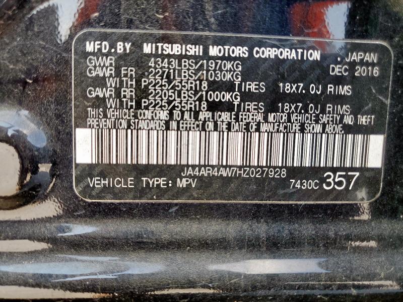 Photo 14 from auction – 2017 MITSUBISHI OUTLANDER with VIN JA4AR4AW7HZ027928