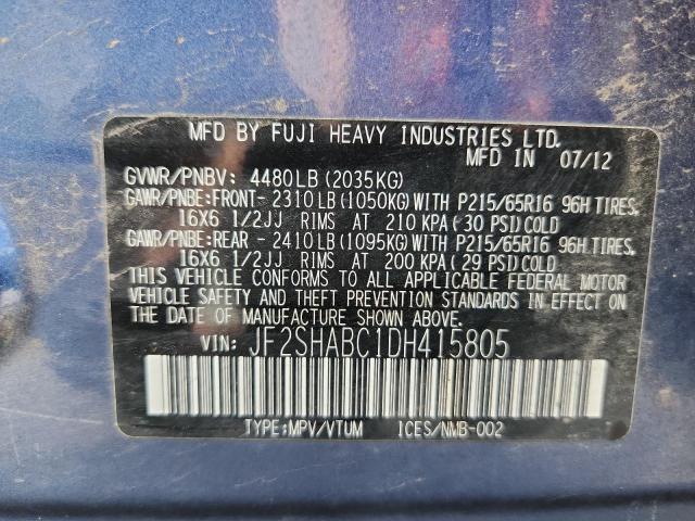 Photo 14 from auction – 2013 SUBARU FORESTER 2.5X with VIN JF2SHABC1DH415805