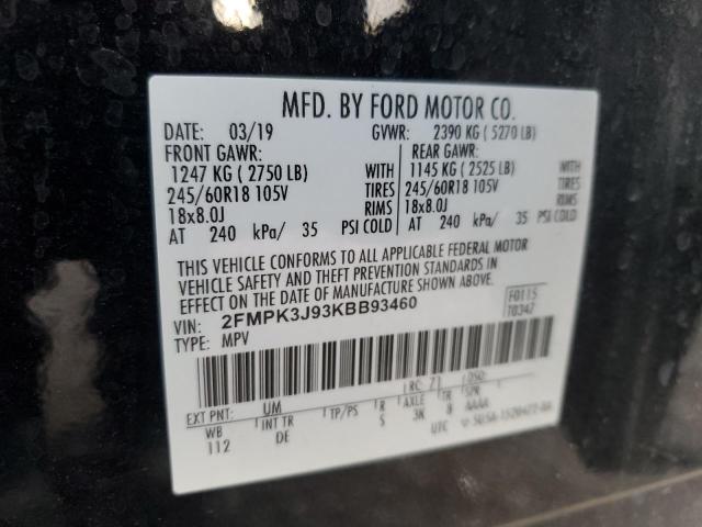 Photo 14 from auction – 2019 FORD EDGE SEL with VIN 2FMPK3J93KBB93460