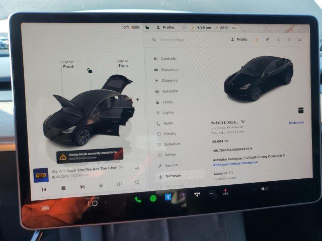 Photo 9 from auction – 2022 TESLA MODEL Y with VIN 7SAYGAEE0NF493974