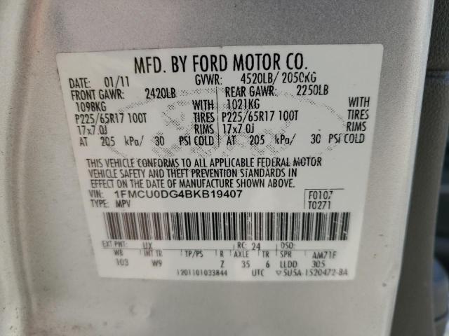 Photo 14 from auction – 2011 FORD ESCAPE XLT with VIN 1FMCU0DG4BKB19407