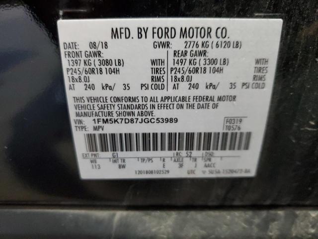 Foto 14 de la subasta – 2018 FORD EXPLORER X con VIN 1FM5K7D87JGC53989