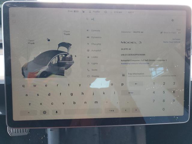 Photo 9 from auction – 2023 TESLA MODEL 3 with VIN 5YJ3E1EA3PF638096
