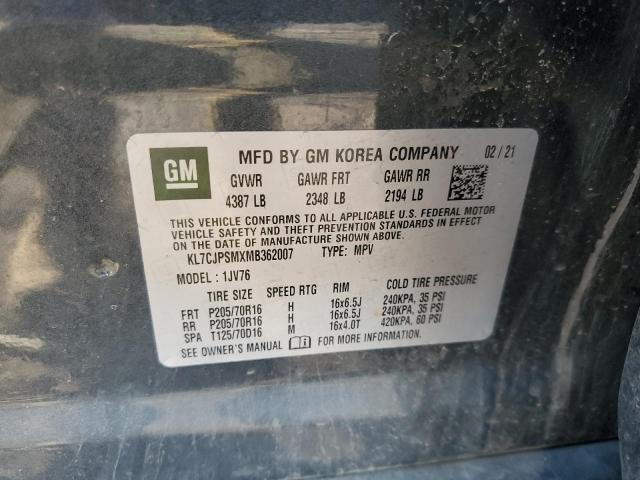 Photo 14 from auction – 2021 CHEVROLET TRAX 1LT with VIN KL7CJPSMXMB362007
