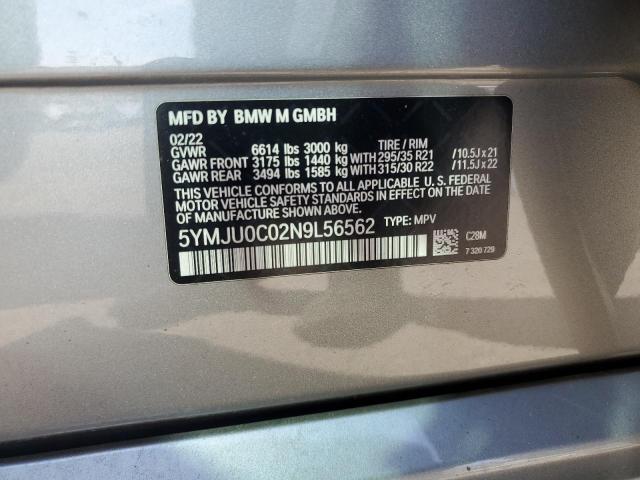 Photo 14 from auction – 2022 BMW X5 M with VIN 5YMJU0C02N9L56562