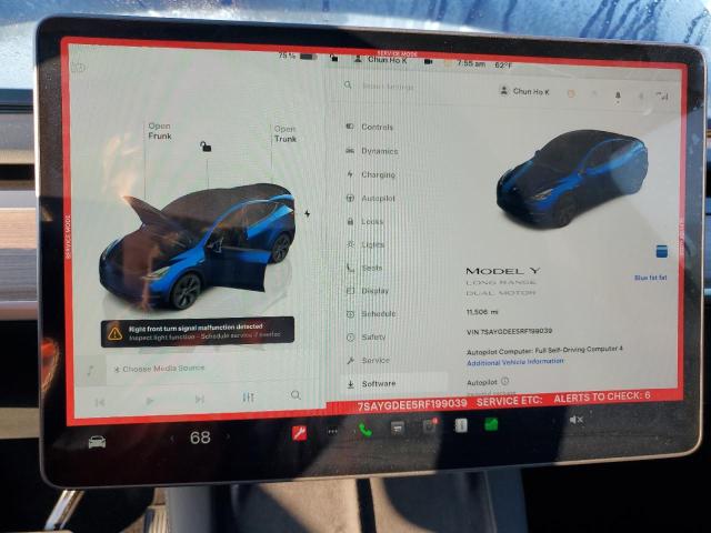 Photo 9 from auction – 2024 TESLA MODEL Y with VIN 7SAYGDEE5RF199039
